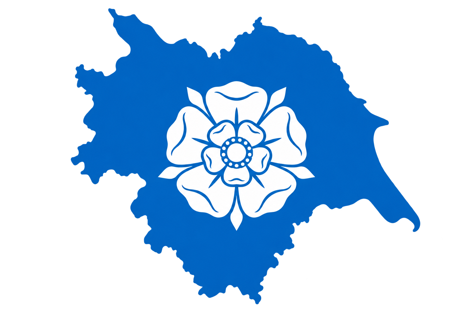 Historic Yorkshire in Yorkshire blue with a white Yorkshire rose
